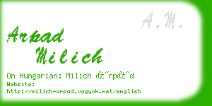 arpad milich business card